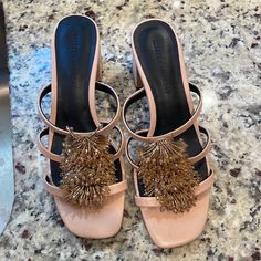 Rebecca Minkoff Pink Block Heels With Beaded Tassel. Women’s Size 8. Never Worn. Great Condition Gold Strap Heels, Pink Block Heels, Pink Suede Heels, Black Strappy Sandals, Caged Heels, Black Suede Pumps, Studded Heels, Suede Block Heels, Chunky Heels Sandals