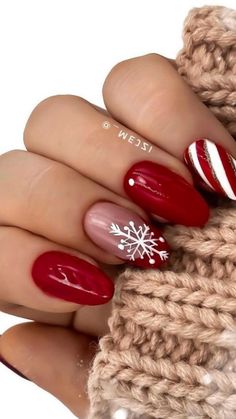 These Christmas Nails Nail Art Ideas – Get Ready to Shine! 💅. Get festive with these stunning Christmas Nails Nail Art ideas that will make your nails the talk of every holiday party! From elegant Christmas Gel Nails to chic Christmas Nails Acrylic, there\'s a look for everyone. 🎅✨ Want something fun and easy? Try Cute Christmas Nails or go with Christmas Nails Easy for a quick, stylish look. Bring on the Festival Nails and show off Her Nails with confidence. If you’re in a rush, Stick On Nai... Christmas Nails 2019, Acrylic Nails Almond Shape, December Nails, Red Christmas Nails, Cute Christmas Nails, Christmas Gel Nails, Her Nails, Red Nail Designs, Almond Acrylic Nails