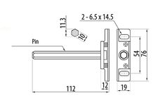 an image of a door handle with measurements