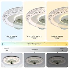 the different types of ceiling lights are shown in this diagram, and each one has its own light bulb