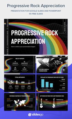 Progressive Rock Appreciation Templet Ppt, Easy Photoshop Tutorials, Personal Statement Examples, Templates Aesthetic, Ppt Template Design, Fashion Poster Design, Canvas Learning, Powerpoint Presentation Design