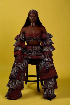 Ankara Crop Top, Off Shoulder Evening Dress, African Inspired Fashion, Ruffle Crop Top, African Inspired, Shoulder Crop Top, Matching Top, African Women, African Clothing