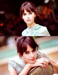 felicity jones. her style in "like crazy" (which apparently she did herself because they had no budget) is great. Jyn Erso, Manicure Y Pedicure, Look Chic, Hairstyles With Bangs, Pretty Hairstyles, Hair Goals, New Hair