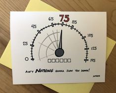 a note with a drawing of a thermometer on it