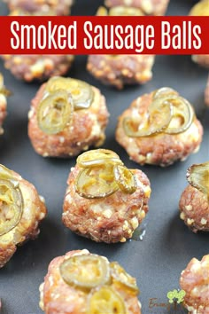 baked sausage balls with jalapenos on top