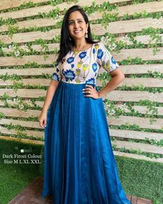 New Long Frock Models, Pattu Long Frocks For Women, Long Frocks For Women, Glam Wardrobe, Simple Frock, Kalamkari Dresses, Long Blouse Designs, Frocks And Gowns