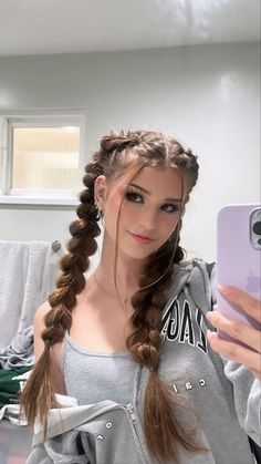 The Mirror, A Girl, Long Hair, Braids, Hairstyles, Mirror, Hair, Plaits