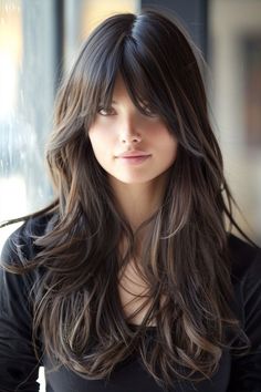 Wispy Bangs Round Face, Hair Dye Techniques, Bangs With Medium Hair, Short Hair Styles For Round Faces, Hair Inspiration Short, Hairdo For Long Hair, Long Hair Girl, Long Layered Hair