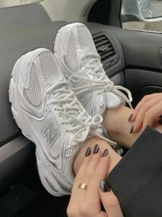 #newbalance530 #aesthetic #luxury #shoes Y2k New Balance Shoes, Shoes For Women Streetwear, New Balance Sneakers White, New Balance 530 Gray Outfit, New Balance Shoes Silver, New Balance 530 White Outfit, Nike Sneakers Women's, New Balance 530 Silver Metallic, New Balance Shoes Woman