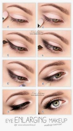 Imagen relacionada Eye Enlarging Makeup, Scrub Bibir, Romantic Eye Makeup, Easy Eye Makeup Tutorial, Makeup Contouring, Smoky Eye Makeup Tutorial, Contouring Makeup