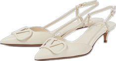 Classic Glamour, V Logo, White Pumps, Slingback Pump, Valentino Garavani, Sense, Pumps, Luxury Fashion, Leather