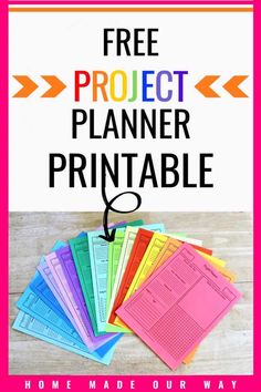 the free project planner printable for homeschoolers to use in their homeschool