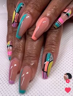 November Nails Fall Colors Do It Yourself Nails, Colorful Nail, Colorful Nails, Dope Nail Designs, Pretty Nail Art Designs, Colorful Nail Designs, Nail Designs Glitter, Hot Nails, Coffin Nails Designs