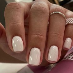 White Nail, Elegant Nails, روتين العناية بالبشرة, Short Acrylic Nails, Cute Acrylic Nails