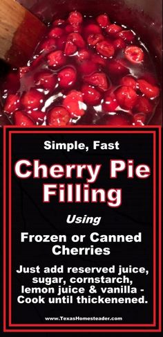 cherry pie filling recipe for frozen or canned cherries