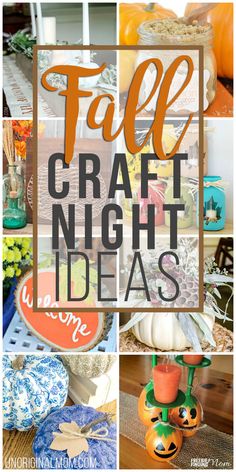 fall craft night ideas with pumpkins and other decorations