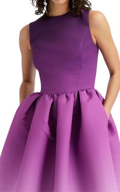 Transport yourself to a world of evening glamour with this exquisite Oscar de La Renta faille dress. Featuring a gorgeous purple ombré effect, a fitted bodice, and a voluminous skirt, this cocktail dress exudes timeless elegance. Handmade in the United States with a concealed zip, round neck, sleeveless design, and silk lining, it's the perfect choice for any special occasion. Plus, with convenient side slash pockets and pleated detailing, it's both stylish and functional. Polyester 100% Lining: Oscar Dresses, Purple Midi Dress, Full Circle Skirts, Luxury Women Fashion, Purple Ombre, Pink Silk, Fitted Bodice, Nordstrom Dresses, Designer Outfits Woman