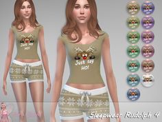 Sims Sleepwear, The Sims Resource, Sims Resource, Custom Christmas, Sleepwear Women