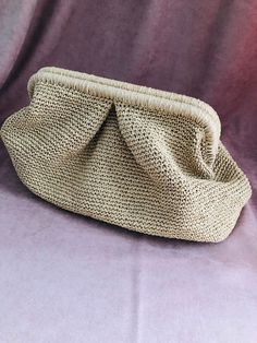 Handmade Raffia Cloud bag for Women.  Raffia Cloud bag Women's Straw Summer Pouch bag Wicker beach Clutch Raffia knitted clutch bag Purse bag Handmade bag Gift for women Elegant Crochet Bag With Open Weave For Beach, Textured Beach Bags, Summer Beach Handheld Pouch, Handheld Beach Pouch For Summer, Handheld Summer Beach Pouch, Woven Clutch Bag For Vacation, Natural Woven Straw Clutch, Summer Vacation Clutch Pouch, Rectangular Beach Pouch For Summer