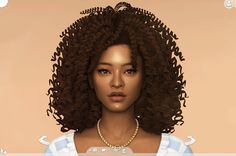 an animated image of a woman with curly hair