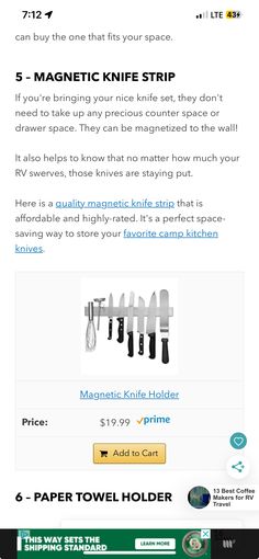 the magnetic knife strip is on sale for $ 5 99 or more at amazon com