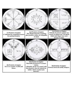 four different symbols are shown in black and white, with the names of each individual