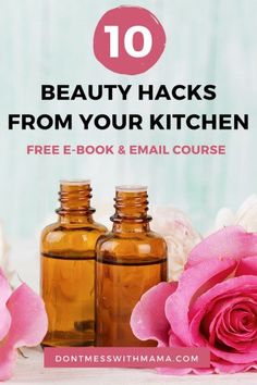 10 Beauty Hacks From Your Kitchen E-Book and Email Course Diy Skin Serum, Homemade Creams, Cleansing Recipes, Homemade Electrolyte Drink, Diy Lotions, Scent Blends, Diy Dry Shampoo, Kitchen Ingredients