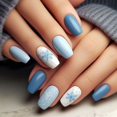 Matte Nails Winter, January Nails, February Nails, Finger Nail Art, Blue Nail Art, Work Nails, Gel Nail Colors, Nail Art Designs Videos, Cute Gel Nails