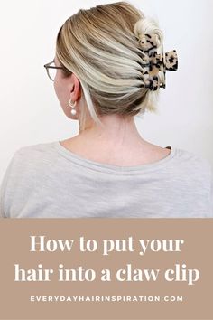 Hair In A Claw Clip, How To Wear Hair Clips, How To Twist Hair, Hair Clip Hairstyles, Claw Clip Hairstyle, Clip Hairstyle, Short Hair Up, Clip Hairstyles, Claw Hair Clips