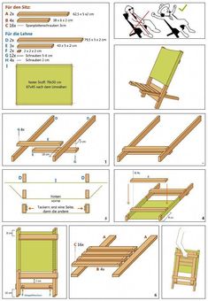 the instructions to build a folding chair with wood frame and backrests for children's furniture