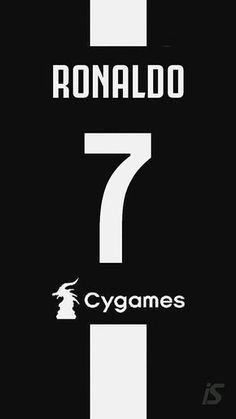 the number seven is shown in this black and white poster, which reads ronaldo