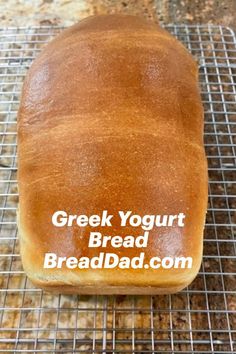 Yogurt bread on wire cooling rack Green Yogurt Bread, Bread Recipe Using Yogurt, Bread Recipes With Yogurt, Healthy White Bread Recipe, Bread Greek Yogurt Recipe, Yogurt Quick Bread Recipes, Quick Bread With Yogurt, Bread Using Greek Yogurt, Bread Recipes Using Greek Yogurt