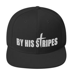 By his stripes we are.... This hat is structured with a classic fit, flat brim, and full buckram. The adjustable snap closure makes it a comfortable, one-size-fits-most hat. • 80% acrylic, 20% wool • Green Camo is 60% cotton, 40% polyester • Structured, 6-panel, high-profile • 6 embroidered eyelets • Plastic snap closure • Green undervisor • Head circumference: 21⅝″–23⅝″ (54.9 cm–60 cm) • Blank product sourced from Vietnam or Bangladesh Adjustable Striped Baseball Cap, Adjustable Striped Hat With Flat Brim, Adjustable Striped Flat Brim Hat, Christian Hats, Chic Dress Classy, Dress Classy, Hrithik Roshan, Green Camo, Head Circumference