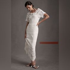 Anthropologie Summer Dream. Elegant Summer Crochet Dress, Elegant Evening Crochet Dress In Maxi Length, Elegant Crochet Maxi Dress, Elegant Fitted Crochet Maxi Dress, Elegant Crochet Maxi Dress For Wedding, Elegant Maxi Length Crochet Dress For Wedding, Elegant Maxi Length Crochet Wedding Dress, Elegant Crochet Dress For Wedding, Elegant Crochet Dress For Spring Wedding