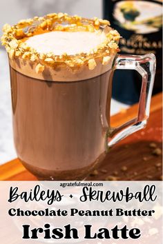 Indulge in a rich and decadent Snickers Irish Latte, enhanced with the creamy sweetness of Baileys and the nutty kick of Skrewball Peanut Butter Whiskey. This drink is a real treat for the senses that will satisfy any coffee and chocolate cravings in one sip! It's one of the best St. Patrick's Day drinks. Peanut Butter Latte, St Patrick's Day Drinks, Whiskey Drinks Recipes, Peanut Butter Whiskey, Irish Coffee Recipe, Beer Bread, Caramel Latte, Whiskey Drinks, Cocktail Desserts