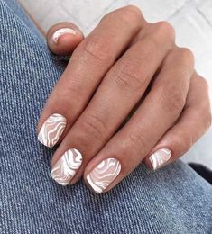 White Swirl Nails, Swirl Nails, Moon Nails, Modern Nails, Beauty Nail, Nail Art Hacks