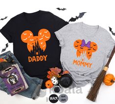 Family Halloween Shirt, Daddy Shirt, Mommy Shirt, Matching Halloween Shirt, Couples Halloween Party, Funny Halloween Shirt, Halloween Gift  Please Check All Photos for Details  * Due to monitor differences, actual colors may vary slightly from what appears online * I'm working with different brands based on the availability. Different styles of shirts may have different shades of same color due to different manufacturer brands. If you have a preferred brand, please let me know.  DESIGN COLOR  * Black Cartoon Print Shirt For Halloween, Couples Halloween Party, Mommy Shirt, Olive Shirt, Pink Shirts, Mommy Shirts, Matching Halloween, Couples Halloween, Party Funny