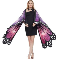 PRICES MAY VARY. SIZE : (Length)168cm X (Width)135 cm /66inch x 53inch;both sides had been colored. MATERIAL:100% high quality Polyester; PACKET INCLUDE: 1 x Womens Butterfly Wings; 1 x Antenna Headband; Please check and choose the size what you want. MULTI-FUNCTION : As shawl scarf for Halloween party, Christmas party beach party, dancing props, home decoration, etc; The Antenna Headband can be worn alone and look great. SPECIAL DESIGN : it is a good decoration for a party halloween Carnival So Fabric Butterfly Wings, Butterfly Wing Pattern, Dancing Props, Halloween Butterfly, Butterfly Halloween Costume, Butterfly Wings Costume, Antenna Headband, Butterfly Wings Pattern, Butterfly Halloween