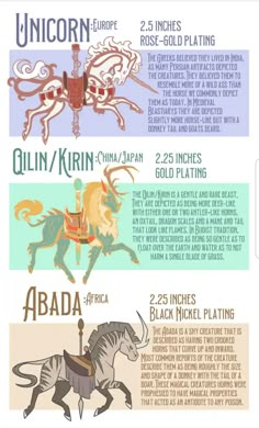 four different types of horses and their names