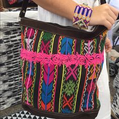 Brand New With Tags, Slouchy Huipil Bucket Bag Made From Vintage Guatemalan Textiles. Bag Has An Adjustable Length Strap, And An Interior Zippered Pocket. Perfect Bag To Roll Up And Put In Your Suitcase For Travel. Multicolor Embroidered Bucket Bag, Multicolor Clutch Bag With Handles, Multicolor Clutch With Handles, Guatemalan Textiles, Perfect Bag, Roll Up, Bag Making, Bucket Bag, Black Blue