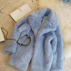 ✿Material: Faux Fur ✿Please pay attention to the item sizes and measurements before buying. All our products are made with high quality carefully chosen materials. Each piece will leave our work place well packaged and in perfect condition. We also do quality check before shipping out each order. Bohemian Style Girl, Blue Faux Fur Coat, Pinterest Pretty, Fur Coat Vintage, Work Place, Vintage Long Sleeve, Boots Women Fashion, Long Sleeves Coats, Wool Blend Coat