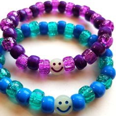 Glitter Kandi Bracelet Set Of 2 (Blue And Purple) Shown In Listing. Price Is Firm, However There Are Many Other Things In My Shop I Am Willing To Take Offers On :) Bracelets Are 30 Beads Around, And Made With Stretch Cord, Pony Beads, And Glow In The Dark Smiley Beads. *Expose Smiley Beads To Light For Best Glow In The Dark Results* Tags: Edc, Edm, Rave, Festival, Kandi, Plur, Kawaii, Kandi Bracelet, Single Kandi Bracelet, Glow In Dark, Beaded Bracelet, Word Bracelet, Heart Emoji Bracelet, Lette Kawaii Kandi, Festival Kandi, Smiley Beads, Bracelet Word, Diy Kandi Bracelets, Letter Bead Bracelets, Pony Bead Bracelets, Purple Beaded Bracelets, Candy Bracelet