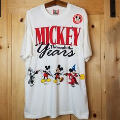 Vintage Disney Mickey Mouse Years Cotton T-Shirt. Made In The Usa Size L/Xl. Flat Lay Measurements Shown In Photos New Without Tags Disney Disney World Vacation Disneyland Olive Green Shorts, Disney Disney, Orange T Shirts, Disney World Vacation, Embroidered Shorts, Vintage Mickey, Disney Winnie The Pooh, Disney Shirts, Polo Dress