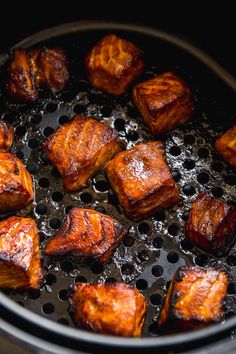 the food is being cooked in the slow cooker