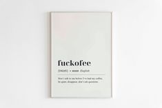 a white poster with the words fuckofe on it