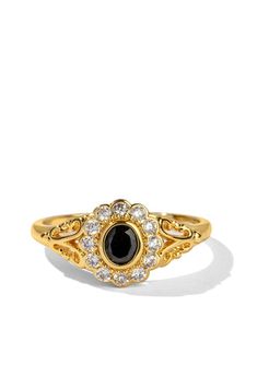 Chunky Vintage Gold Ring Featuring a Black Bezel Crystal | Tuxedo by Oomiay Vintage Gold Ring, Vintage Gold Rings, Vintage Band, Vintage Gold, A Black, Gold Ring, Design Details, Ring Earrings, Necklaces Bracelets