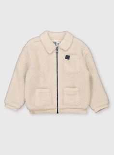 Kids Cream Borg Zip-Through Jacket (1-7 Years) | Tu clothing Tu Clothing, Boys Coat, Jacket Style, Coats Jackets, Online Shop, Cream, Quick Saves