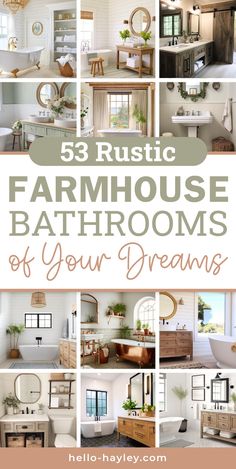 53 Rustic Farmhouse Bathrooms of Your Dreams Bathroom With Clawfoot Tub Ideas, Farmhouse Bathroom With Clawfoot Tub, Farmhouse Chic Bathroom, Cottage Bathroom Inspiration, Rustic Farmhouse Bathroom Decor, Clawfoot Tub Bathroom, Farmhouse Bathrooms, Modern Farmhouse Ideas, Standing Tub