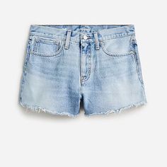 J.Crew: Relaxed Denim Short In Chestnut Wash For Women Denim Shorts With Built-in Shorts, High Waist Medium Wash Shorts, Washed High-waisted Jean Shorts, Mid-rise Washed Relaxed Fit Shorts, Relaxed Fit Washed Jean Shorts, Washed Relaxed Fit Jean Shorts, Spring Medium Wash Bermuda Shorts, Medium Wash Washed Shorts, Washed Denim Shorts