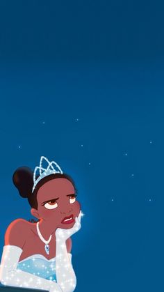 an animated image of a woman wearing a tiara